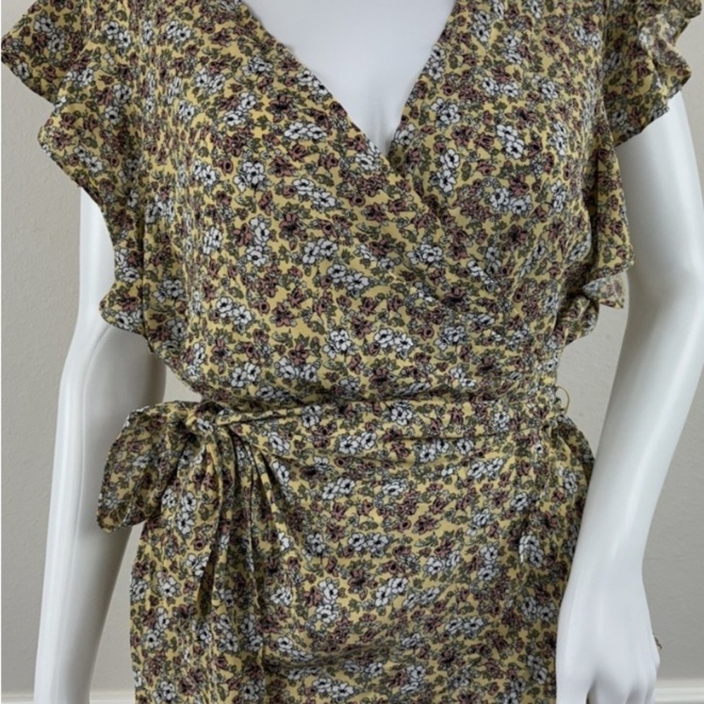 Max Studio Floral Wrap Blouse